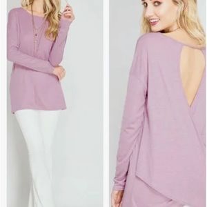 She+Sky lilac color blouse size medium open back